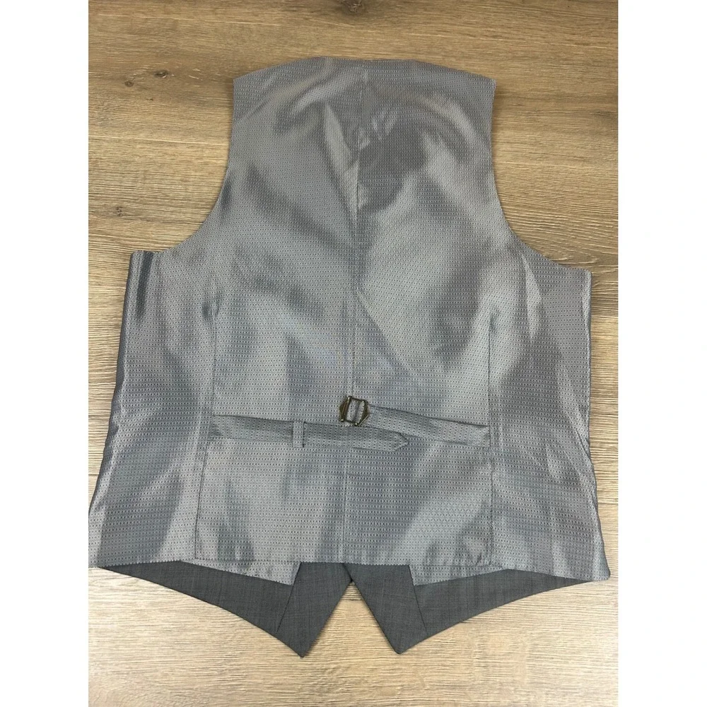 Alfani Mens Slim Fit Suit Vest Grey Sharkskin Waistcoat Notched Lapel Macy's